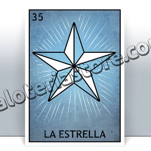 La Estrella Loteria Card - de ster Mexicaanse Bingo Art Print - Poster - vele maten
