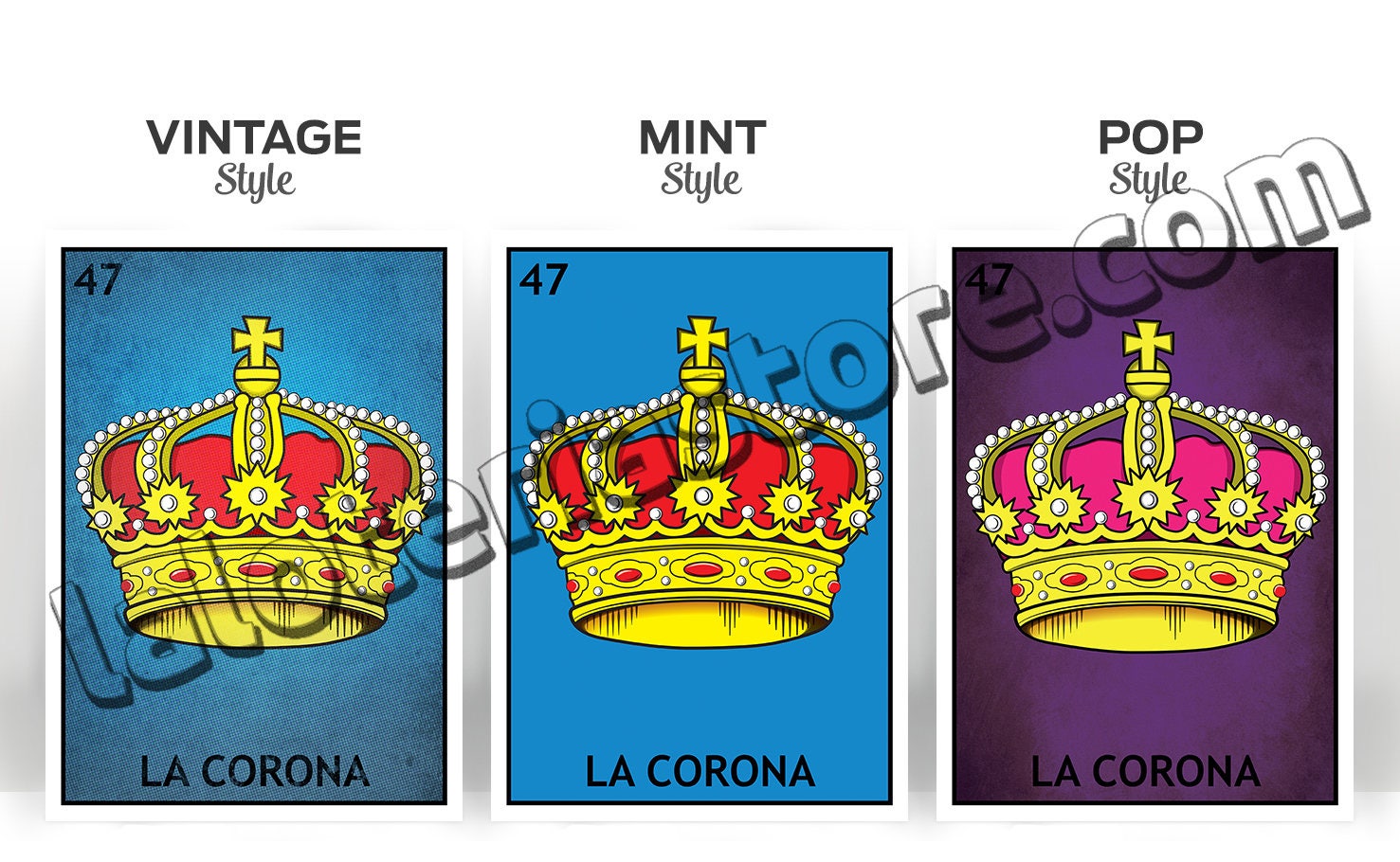 La Corona Loteria Card the Crown Lottery Art Print Poster Etsy UK