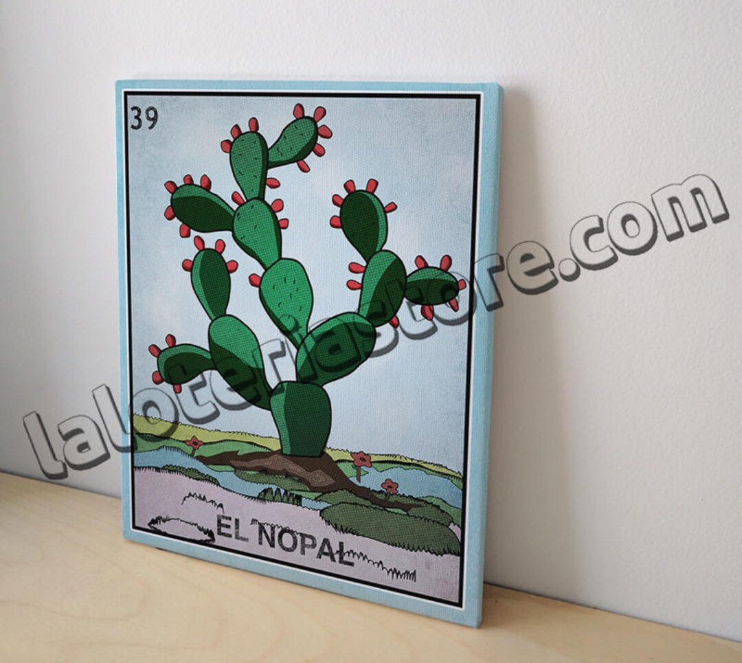 Canvas El Nopal Loteria Card Stretched and Ready to Hang - Mexican ...