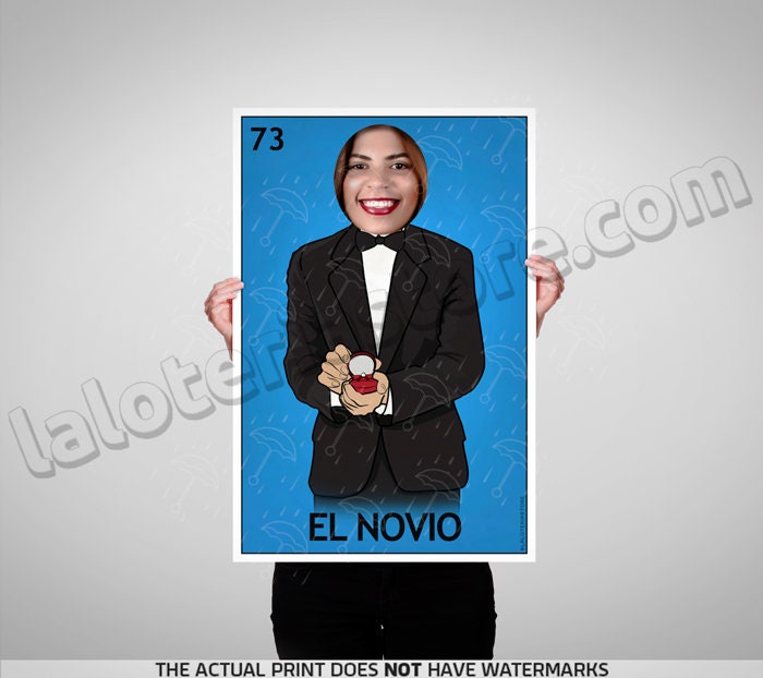 El Novio Wedding Photo Booth Party Loteria Prop Frame Groom Mexican Fiesta Foreground Prop Vinyl Canvas Print