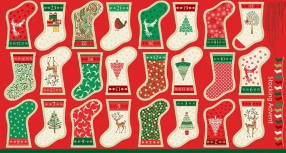 Christmas Stocking advent calendar sewing panel