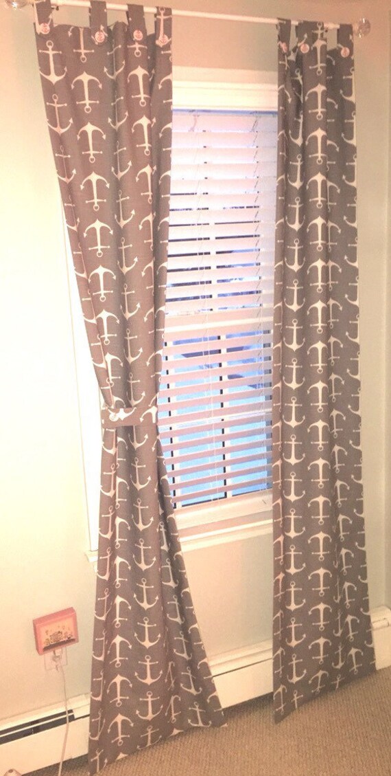 Custom Tab Top Button Single Panel Blackout Optional Curtain Etsy