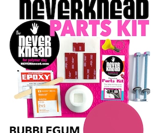 Pink NEVERknead Conditioning Tool DIY Parts Kit - Knead the EASY Way - Works with all Sculpey Fimo Cernit Pavelka + Doll Sculpting Pavelka