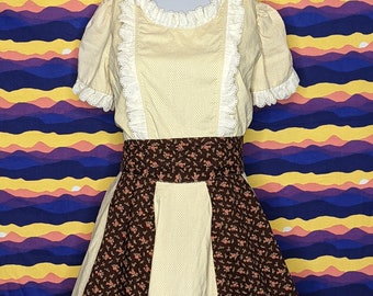 Vintage Handmade Western Dress with Removable Apron