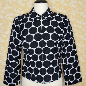Vintage 80s / 90s Bold Black and White Polka Dot Blazer