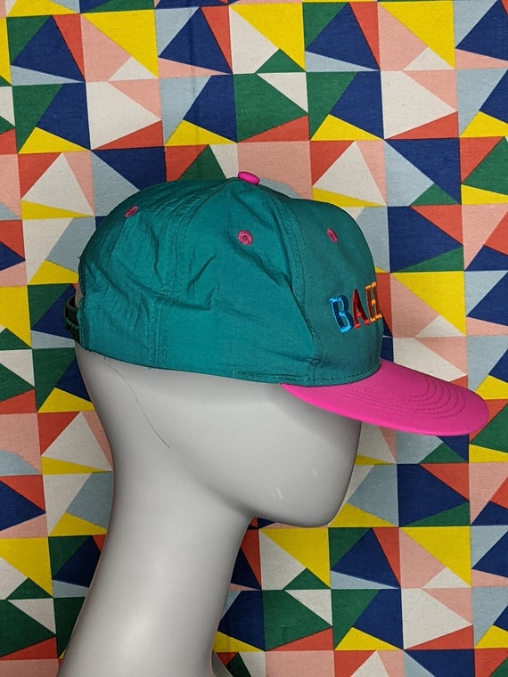 Vintage 1990s Neon Vaporwave Bahamas Ball Cap - image 2