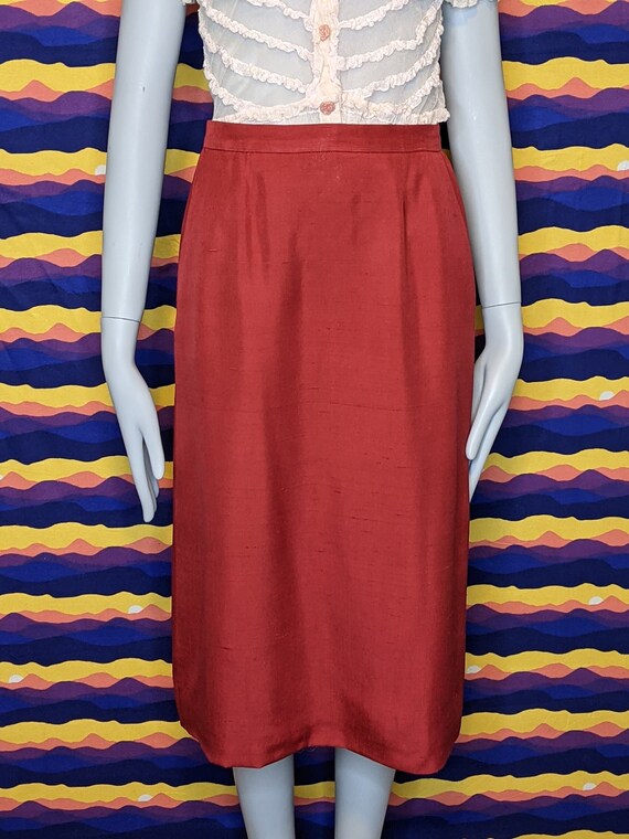 VINTAGE Chanel 1970s A-line Silk Skirt - image 1