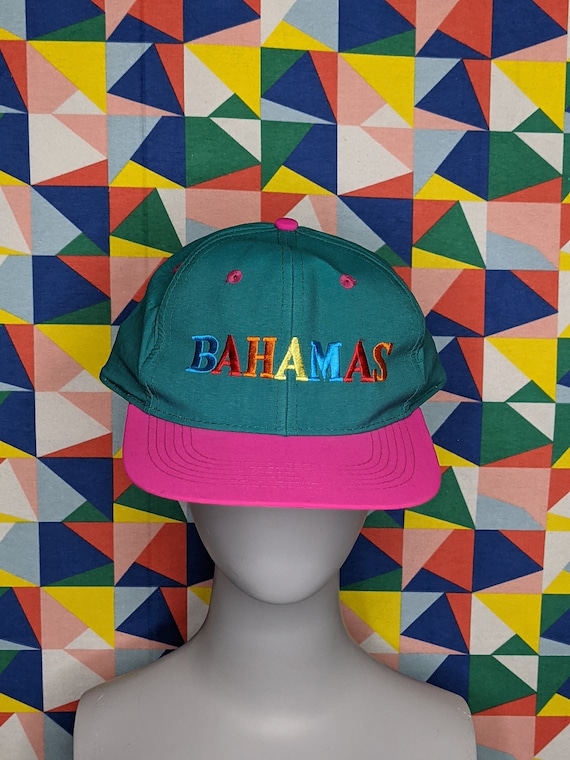 Vintage 1990s Neon Vaporwave Bahamas Ball Cap