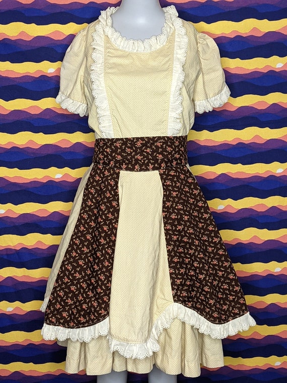 Vintage Handmade Western Dress with Removable Apr… - image 1