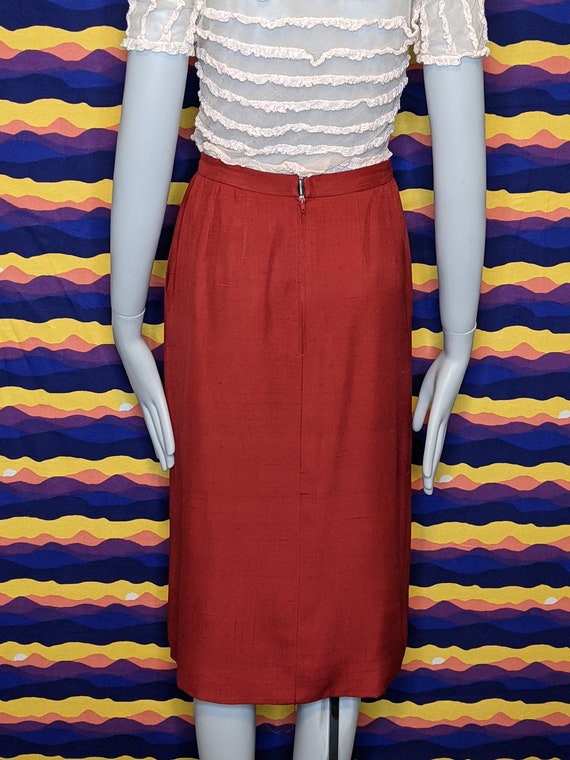 VINTAGE Chanel 1970s A-line Silk Skirt - image 3