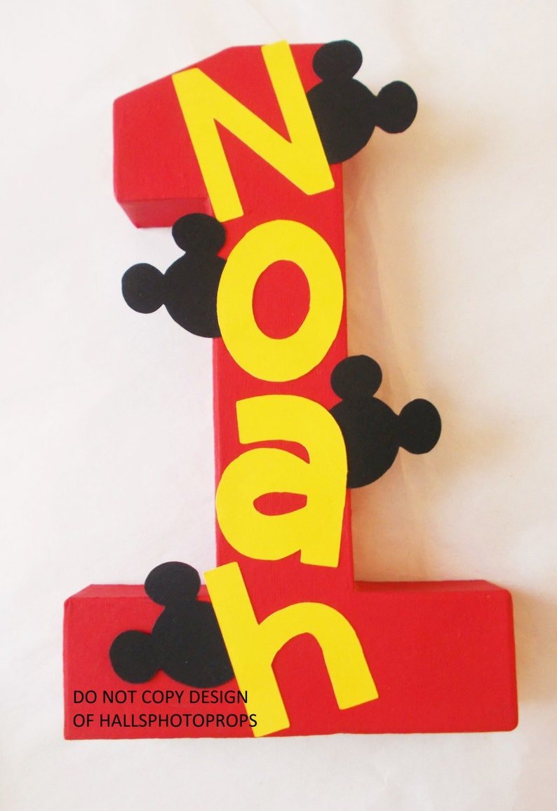 Mickey Mouse centerpiece birthday number Minnie mouse babys cake smash boys first birthday personalized baby shower nursery decoration gift