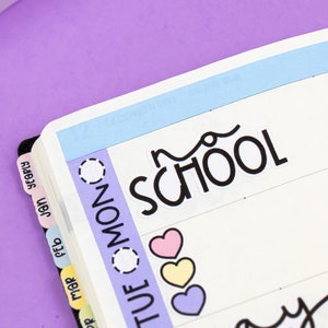 No School Printable Script Planner Stickers