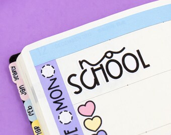 No School Printable Script Planner Stickers