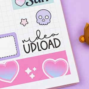Video Upload PRINTABLE Script Planner Stickers, Functional Work Blogging Social Media