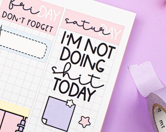 MATURE Full Box Script, druckbare Planer Sticker für vertikale Planer, I'm not doing sh*t today