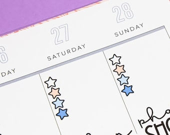 Star Checklists Printable Planner Stickers for Vertical Planners