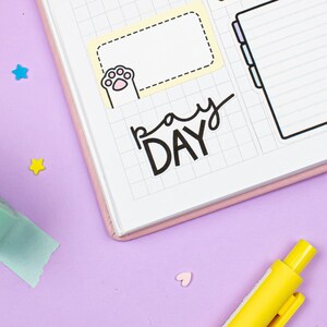 Pay Day Printable Planner Script Stickers