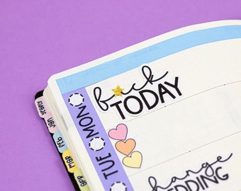 MATURE Printable Planner Script Stickers for Vertical Planners, Hobonichi, etc