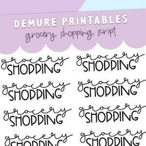 Grocery Shopping Script, Printable Planner Stickers