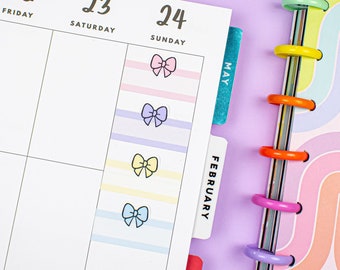 Bow Quarter Boxes PRINTABLE Functional Planner Stickers for Vertical Planners