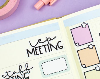 IEP Meeting PRINTABLE Script Planner Adesivi per insegnanti