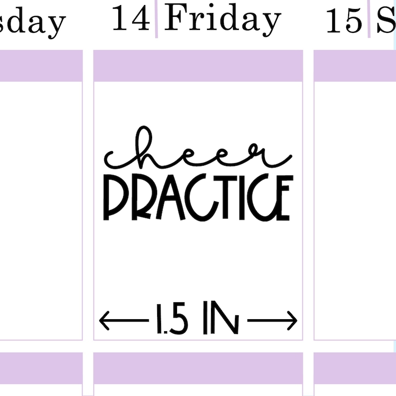 Cheer Practice PRINTABLE Script Planner Stickers - Etsy