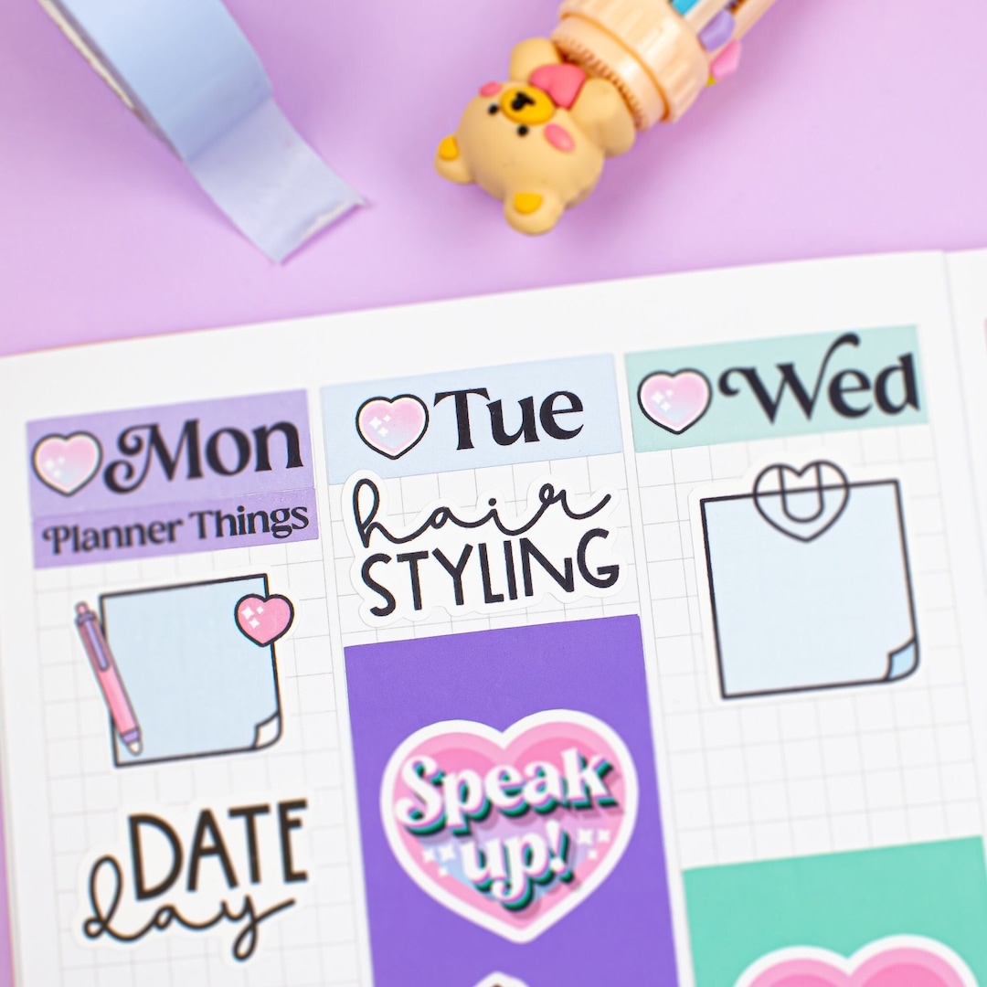 Hair Styling PRINTABLE Script Planner Stickers, Functional Sticker ...