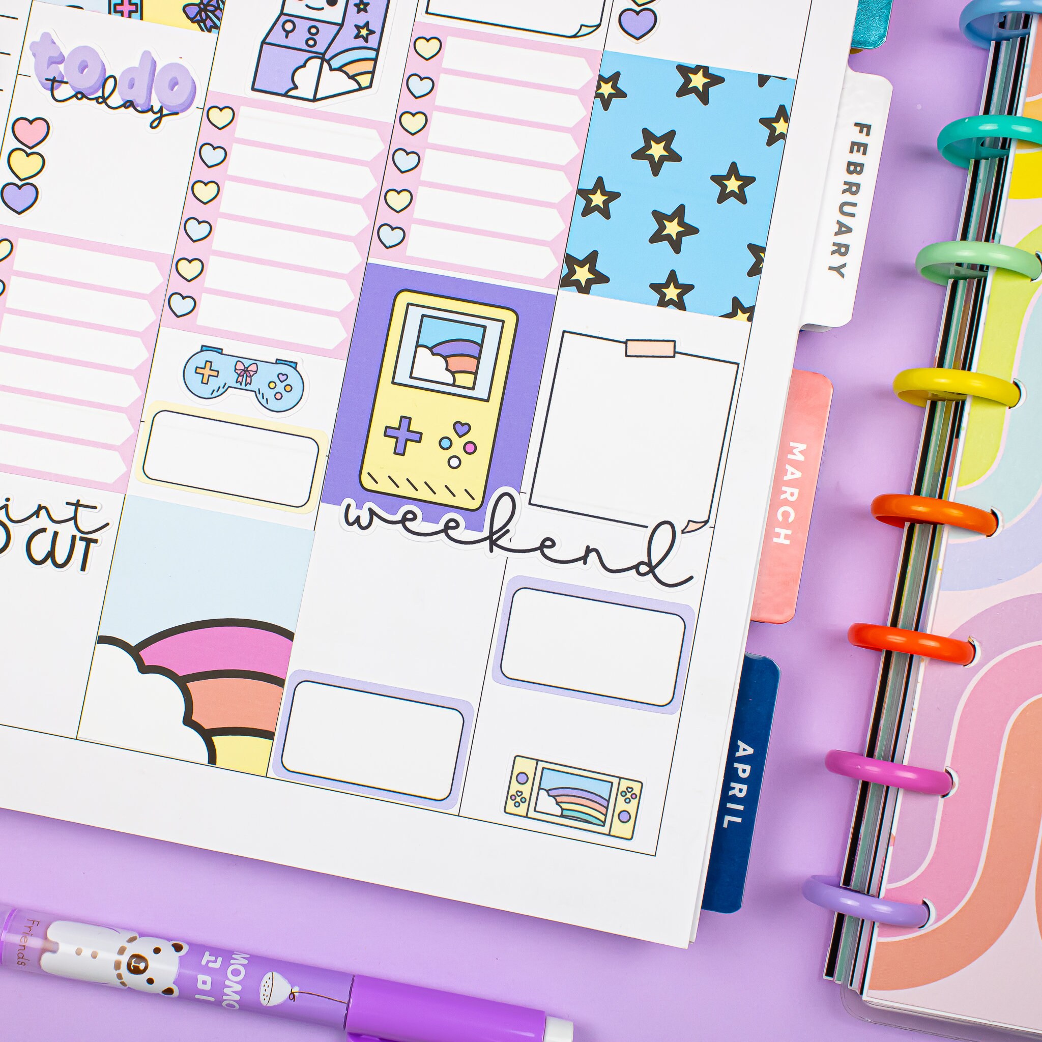 Weekend Banner PRINTABLE Script Planner Stickers - Etsy