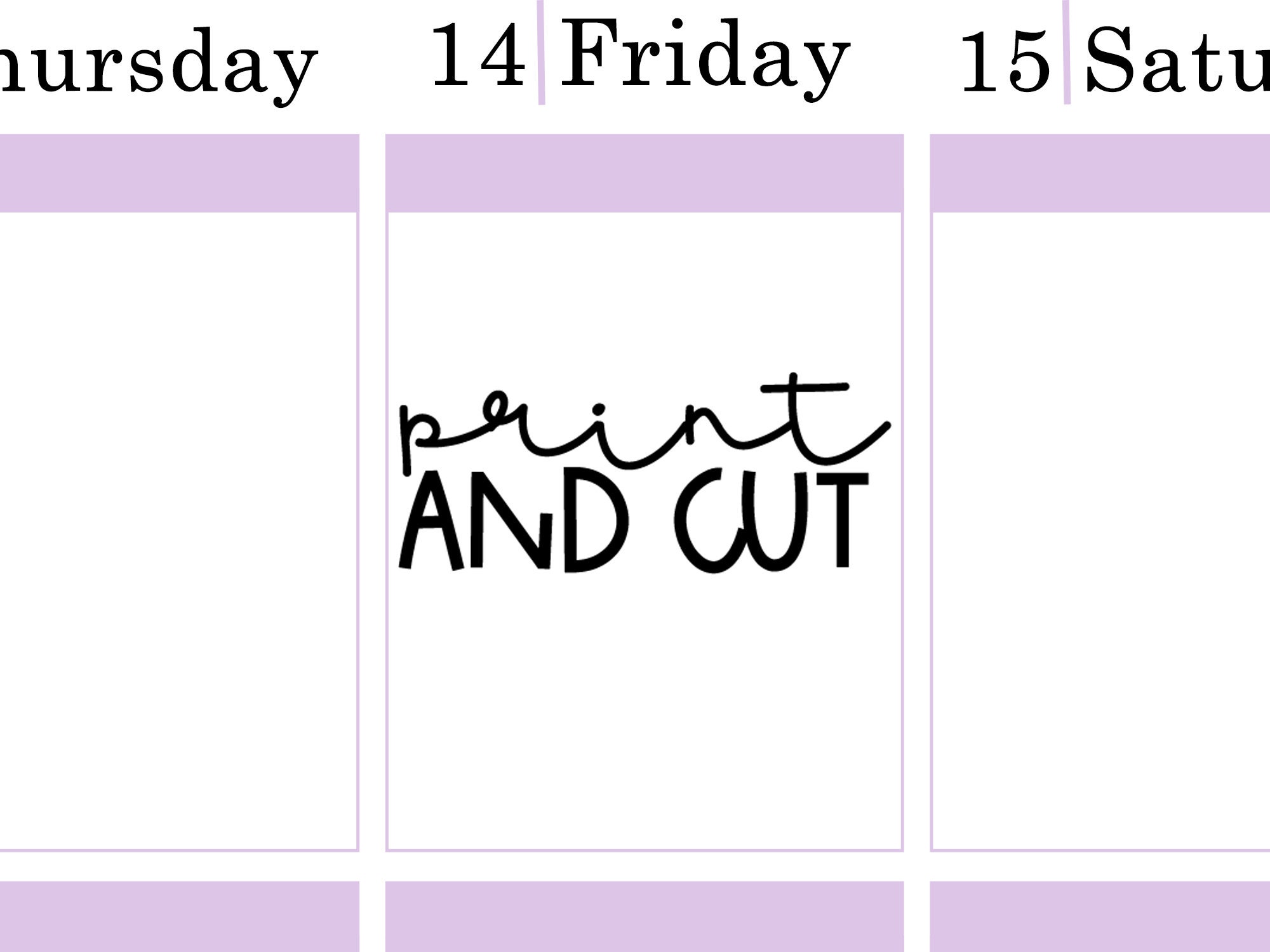 Print and Cut Printable Planner Script Stickers for Vertical Planners ...