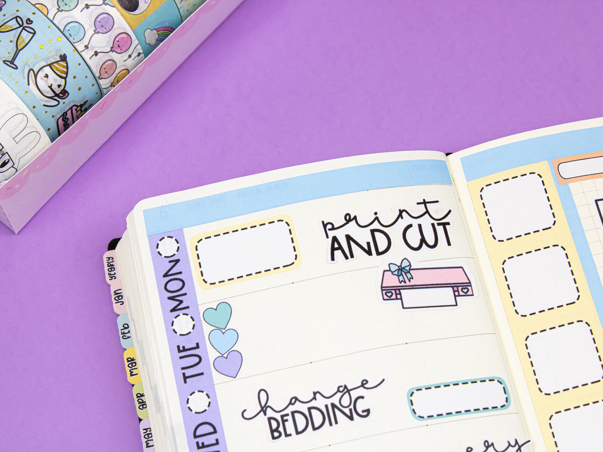 Print and Cut Printable Planner Script Stickers for Vertical Planners ...