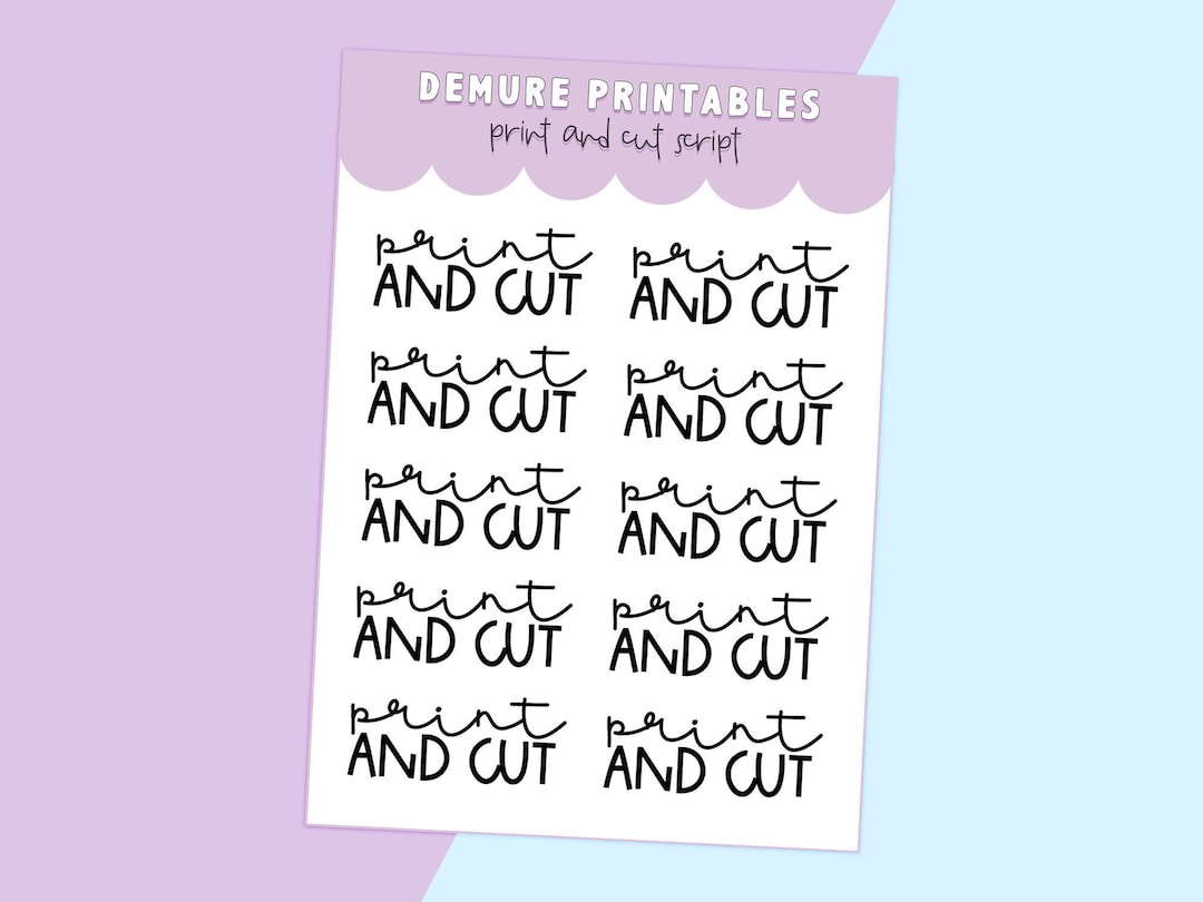 Print and Cut Printable Planner Script Stickers for Vertical Planners ...