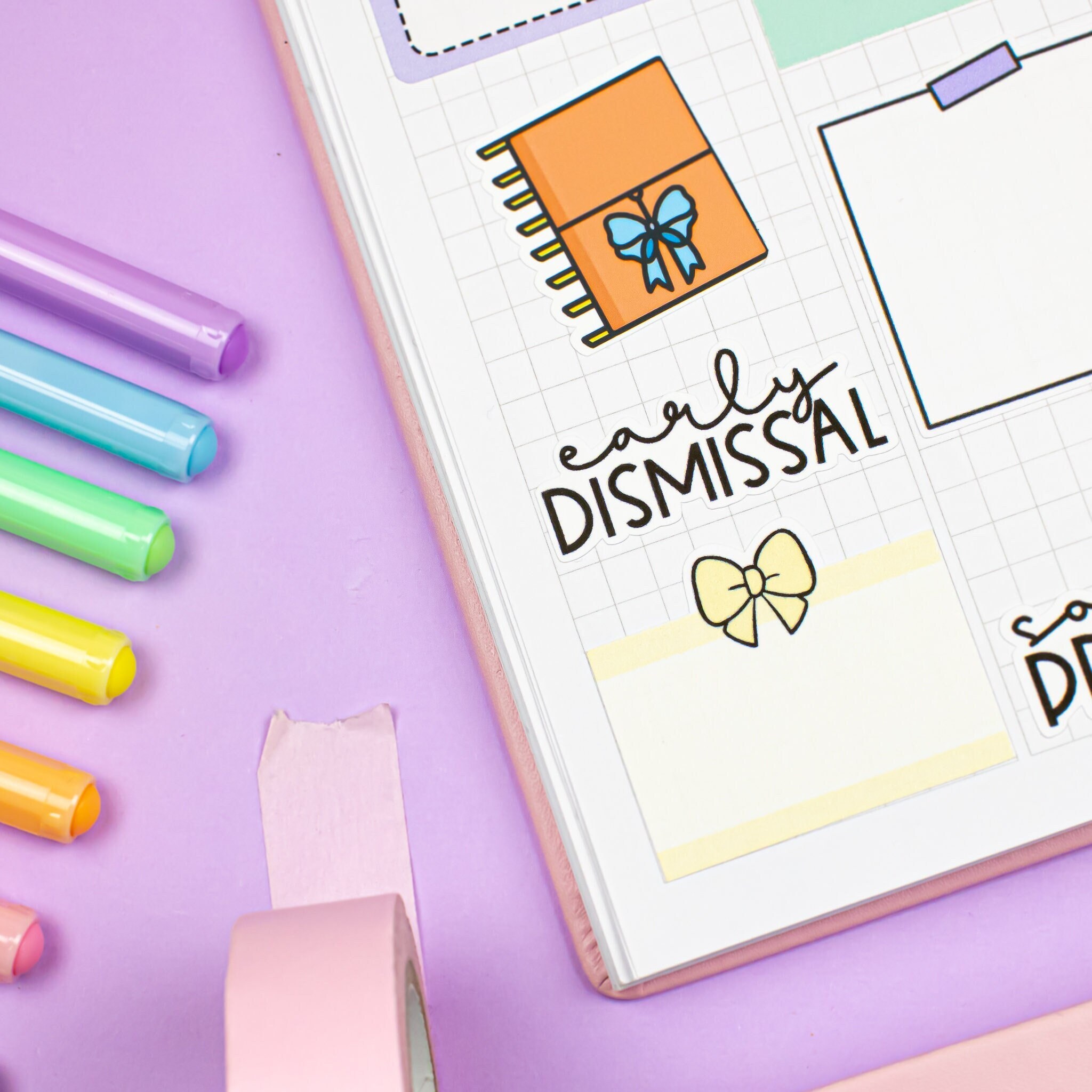 Early Dismissal PRINTABLE Script Planner Stickers, Print and Cut ...