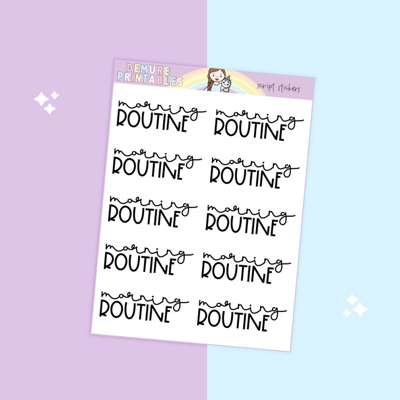 Morning Routine PRINTABLE Script Planner Stickers - Etsy