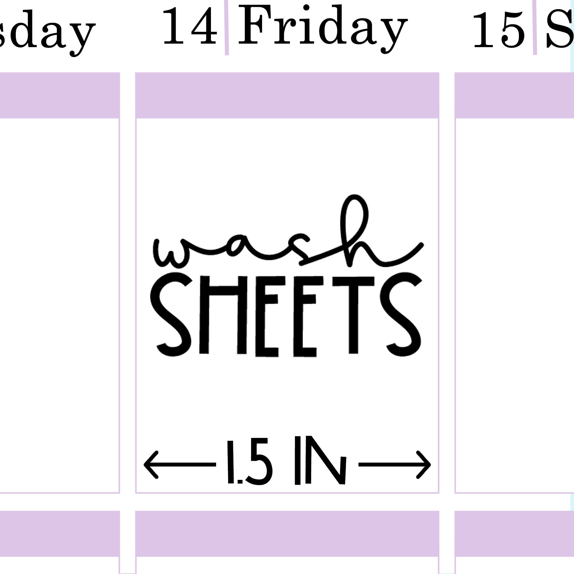 Wash Sheets PRINTABLE Script Planner Stickers, Laundry Day, Chores ...