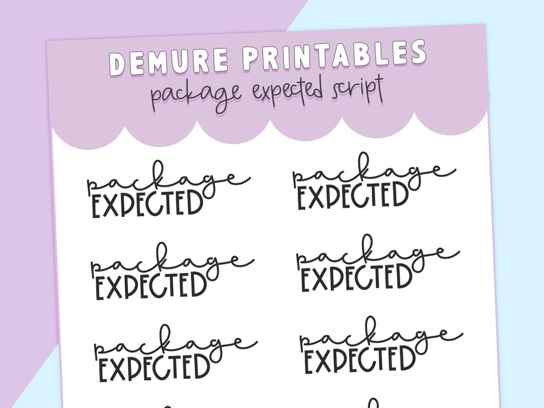 Expect Package Package Expected Printable Script Planner Stickers for CHP, ECLP, Hobo ...