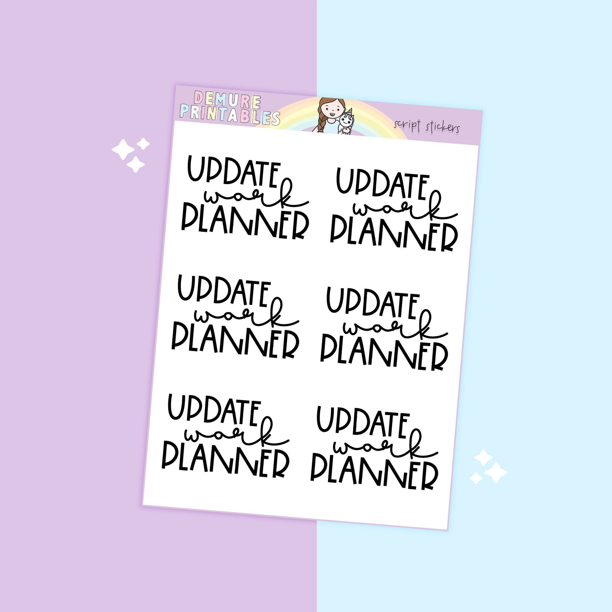 Updates Printable Update Work Planner PRINTABLE Script Planner Stickers - Etsy