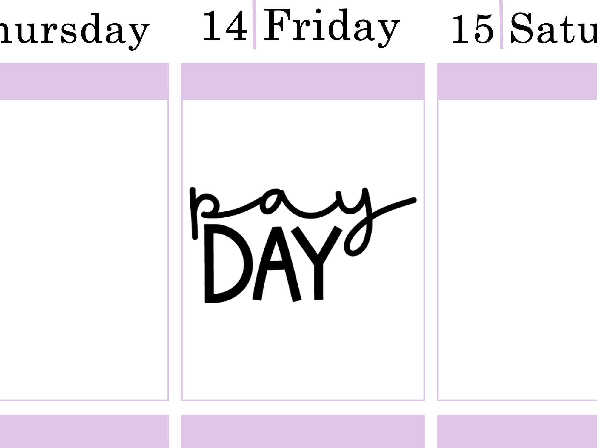 Pay Day Printable Planner Script Stickers - Etsy