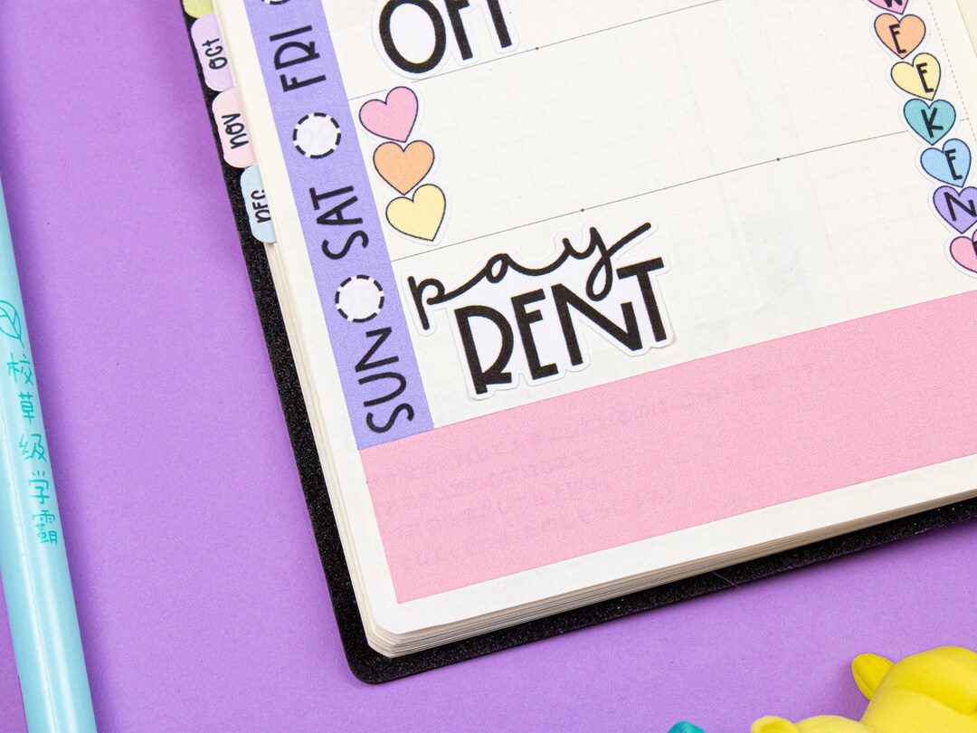 Pay Rent Printable Script Planner Stickers - Etsy