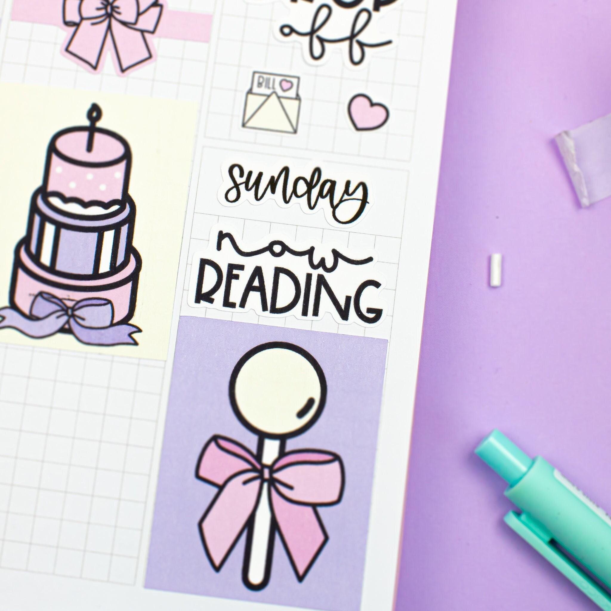 Now Reading PRINTABLE Script Planner Stickers, Journaling Memory ...