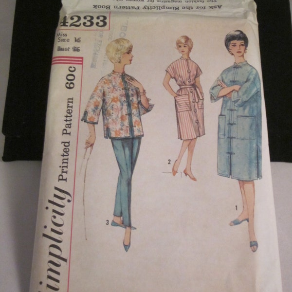 Simplicity 4233 Misses' Chinese Robe, Lounge Set and Patio Dress Pattern - Uncut