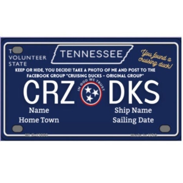 Tn License Plate Duck Cruise Tags Etsy