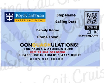 Customized Cruising Duck Tags: Royal Caribbean Tag