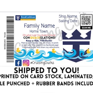 Set of Laminated Custom Cruising Duck Tags: Royal Caribbean *SHIPPED to you*
