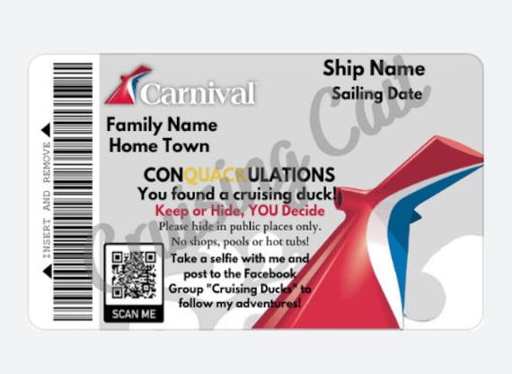 Customized Cruising Duck Tags: Carnival Cruise Line Silver Sailing