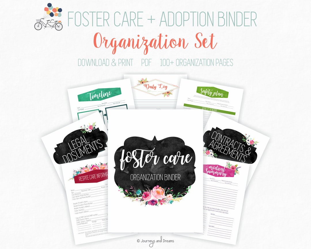 Foster Care / Adoption Organization Binder . 100+ Pages! . 8.5 X 11 in ...