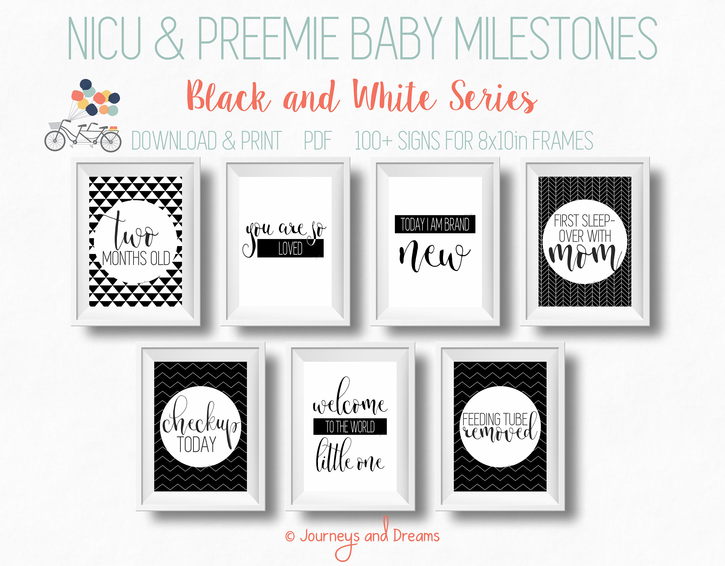 NICU, Preemie, Foster/adoptive Baby Milestone Signs . 100+ Signs . 8x10 ...