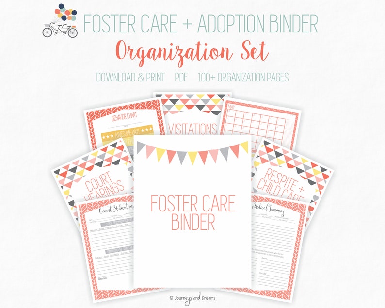 Foster Care / Adoption Organization Binder . 100+ Pages! . 8.5 X 11 in ...