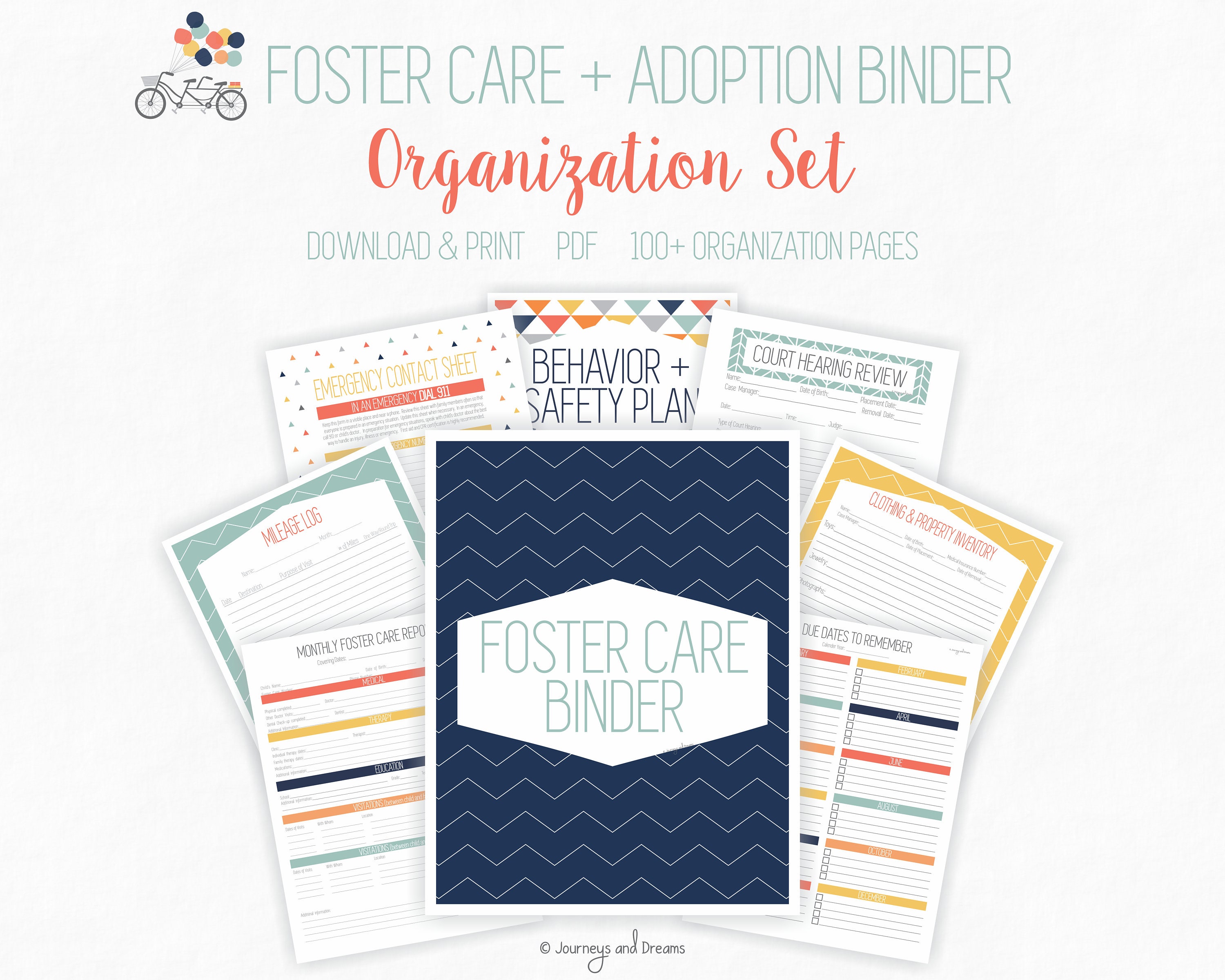 Foster Care / Adoption Organization Binder . 100 Pages . 8.5 X 11 in ...
