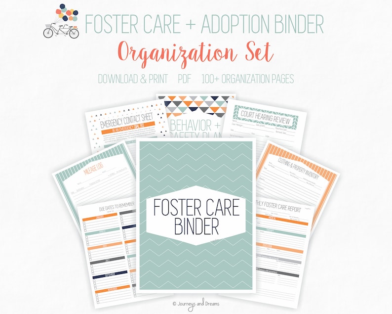 Foster Care / Adoption Organization Binder . 100+ Pages! . 8.5 X 11 in ...