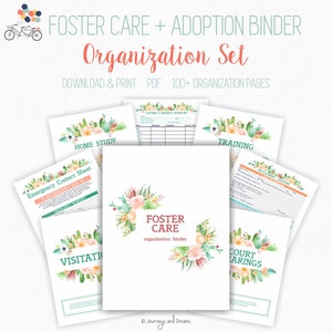 Foster Care / Adoption Organization Binder . 100 Pages . 8.5 x 11 in . Printable . DIGITAL DOWNLOAD . Cacti and Succulents Series image 5
